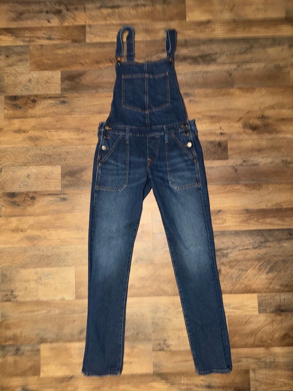 True religion women’s bf blue jeans overalls